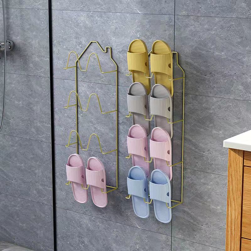 Bathroom Slippers Rack Simple Shoe Rack Door Hook Rack Shoe Rack Door Strong Hook Multifunctional Household Shelf Home Organizer