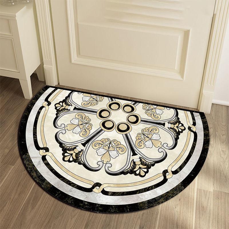 Modern and Simple European Style Semicircular Door Mat Entrance Door Mat 50*80cm Home Bedroom Entrance Carpet Mat Non-slip