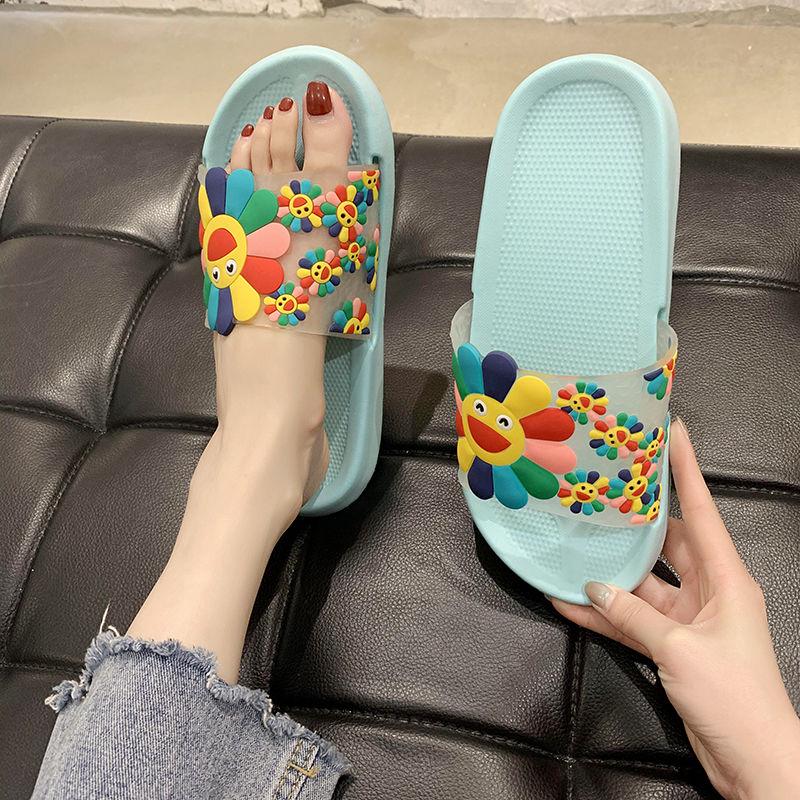 Slippers Female Summer Korean Version of The Net Red Fashion Wear Slippers Ins Home Soft Bottom Non-slip Female Student Sandals and Slippers