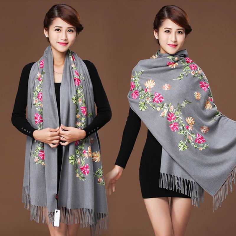 Women Fashion Accessories Elegant Printing Scarf Imitation Cashmere Warm Shawl