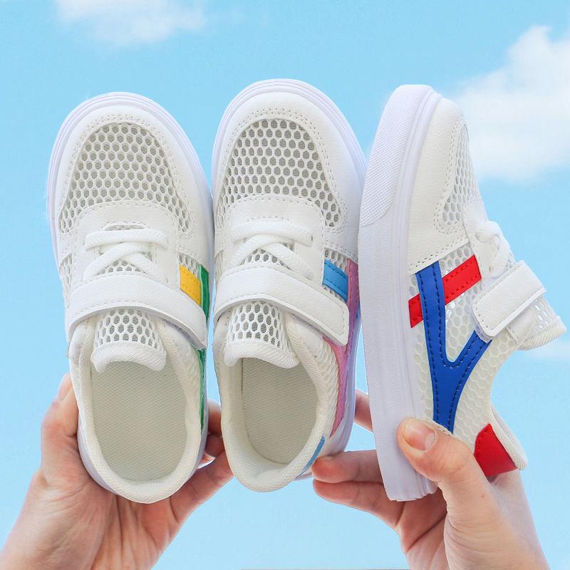 Breathable Net Shoes for Boys and Girls Summer All-match White Shoes Children's Board Shoes Mesh Sports Shoes Student Shoes