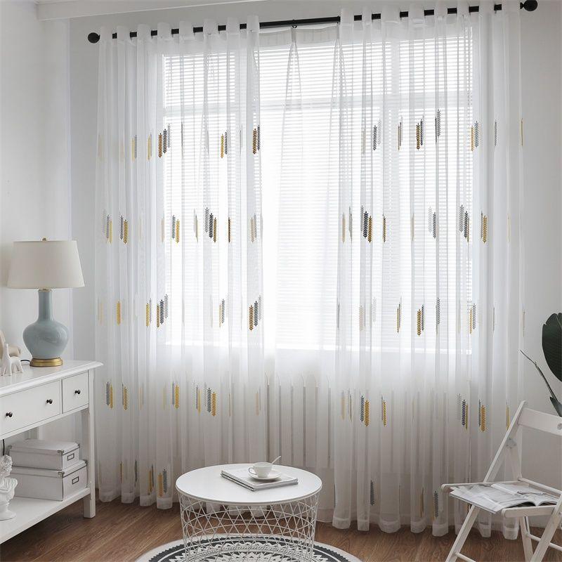 Europe White Yarn Curtain Window Tulle Curtains for Living Room Kitchen Modern Window Treatments Voile Curtain