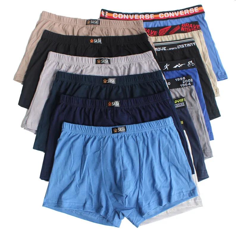 6 Pack Men's Cotton Underwear Middle-aged Youth Boxer Shorts Mid-waist Loose Breathable Boxer Briefs