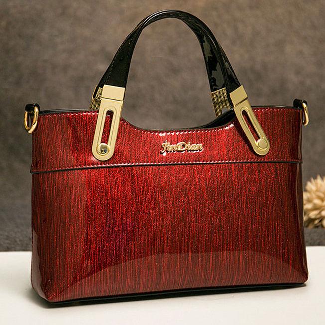 Bags for Women Leather Handbags Bright Leather Shoulder Bag Ladies Clutch Bride Wedding Tote