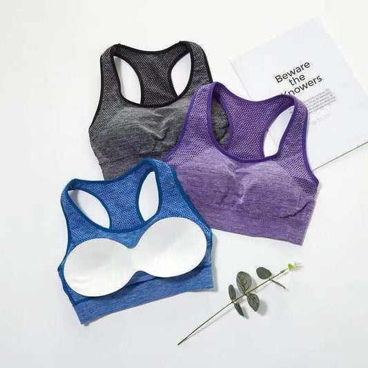 Sports Fitness Running Yoga Lift Shockproof Tight Elastic Gather Breathable No Steel Ring Beautiful Back Vest Bra