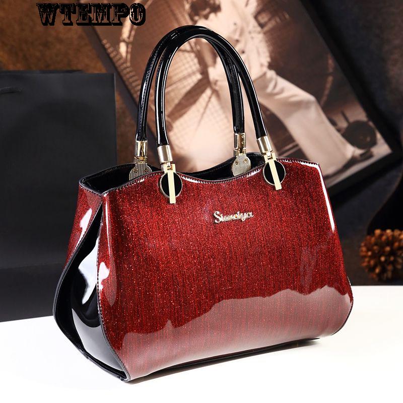 Personality Female Bag Fairy Bag Leather Texture Messenger Bag Fashion Handbag Patent L