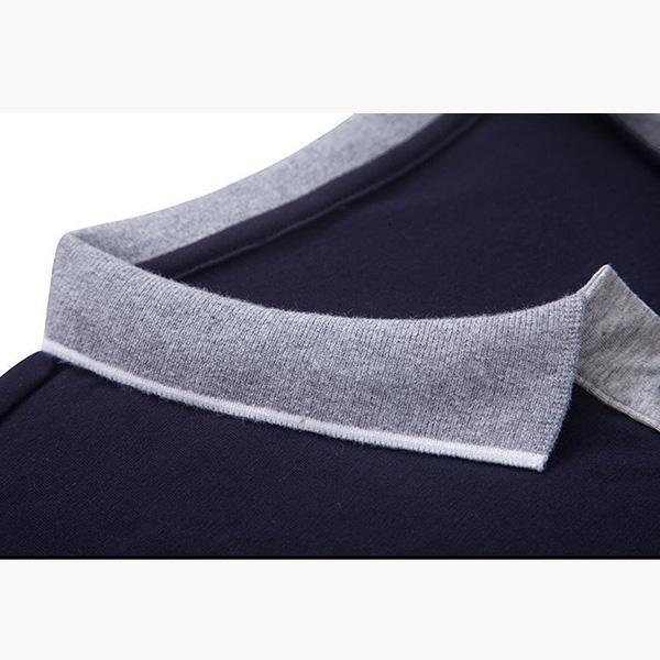 High Quality Long-sleeved Polo Shirt Men's Spring and Autumn Solid Color Lapel T-shirt Slim Bottoming Shirt