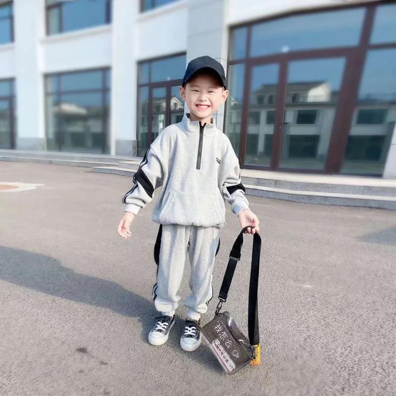 Boys' Autumn Suits Boys' Sports Children's Spring Autumn Korean Version of The Sweater Autumn and Winter Two-piece Suit