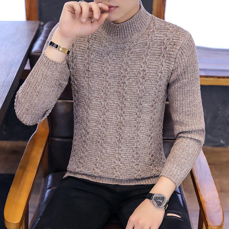 Cashmere Sweater Men Brand Clothing 2019 Autumn Winter Slim Warm Sweaters Turleneck Pullover Men Top