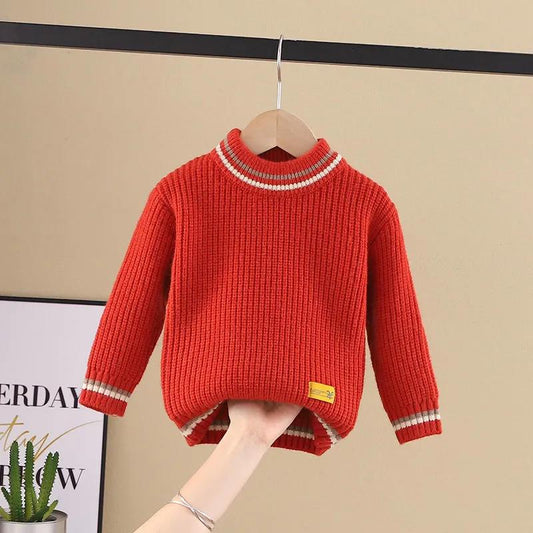 Autumn and Winter Children's Sweater Boys Thick Sweater Sweater Pullover Sweater Girls Round Neck Bottoming Shirt