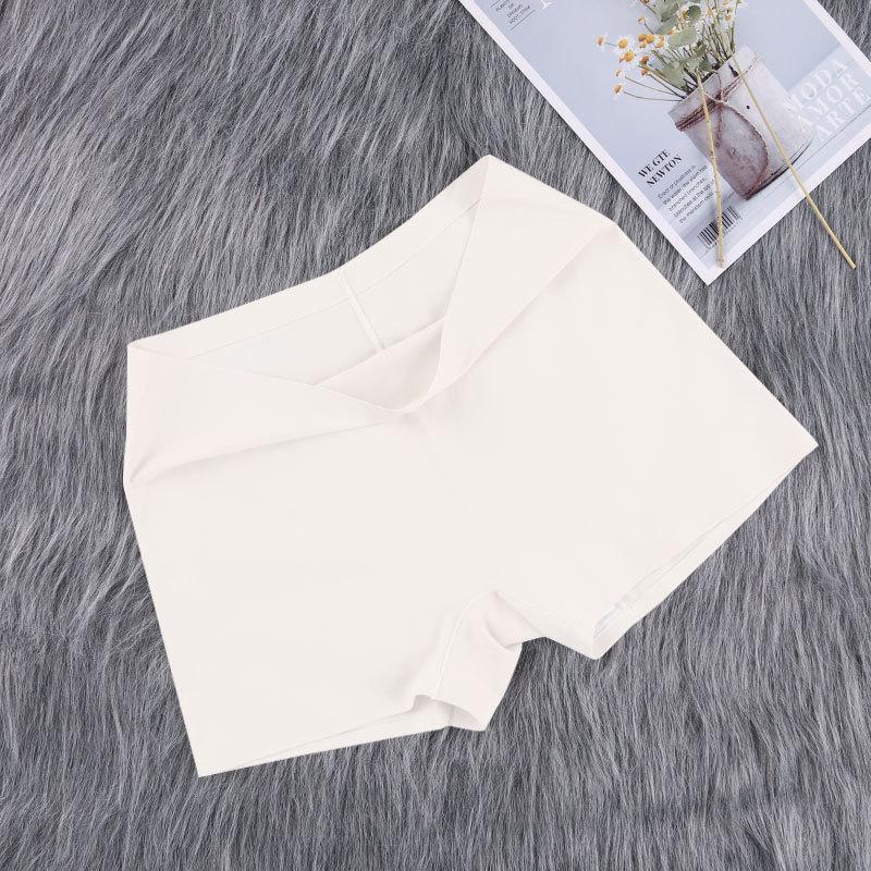 4Pcs/Set Ice Silk Seamless Safety Underpants Large Size Panties Solid Color Boxer Briefs Women's Sports Boxer