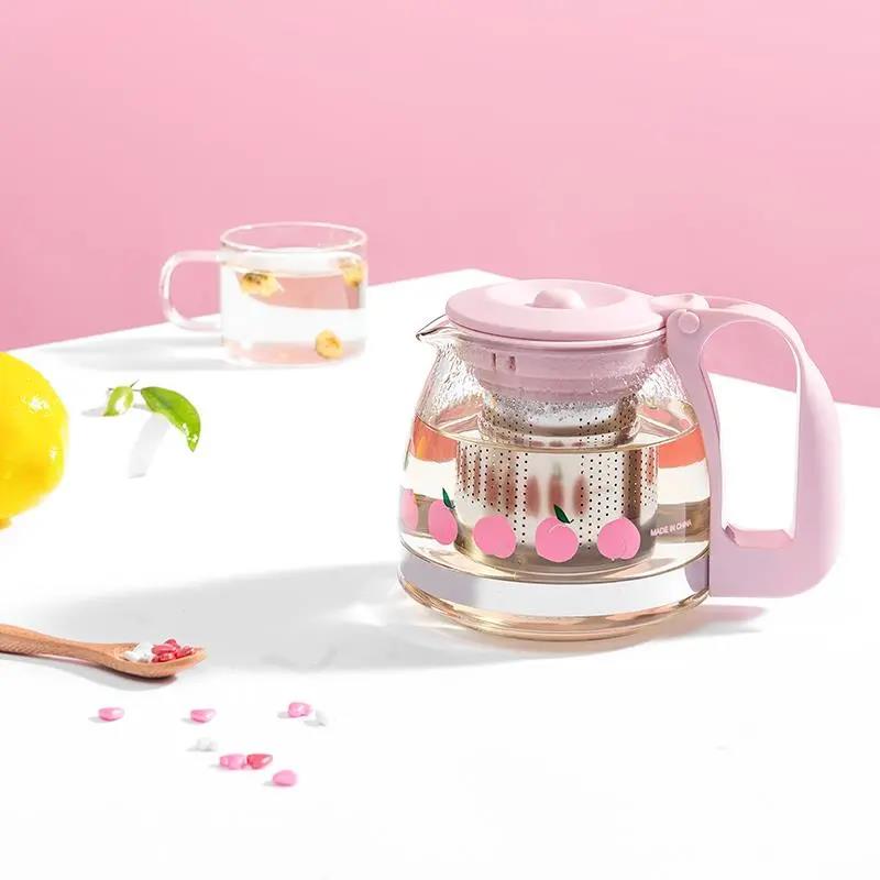 Teapot 700ML Glass Teapot Household Kettle Filter Fruit Teapot