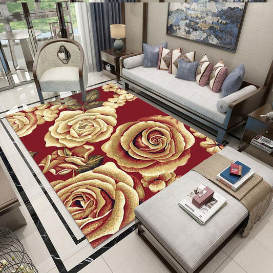 Chinese 3D Carpet Pastoral Chinese Style Living Room Coffee Table Pad Home Bedroom Fully Covered Sofa Blanket Large Area Carpet