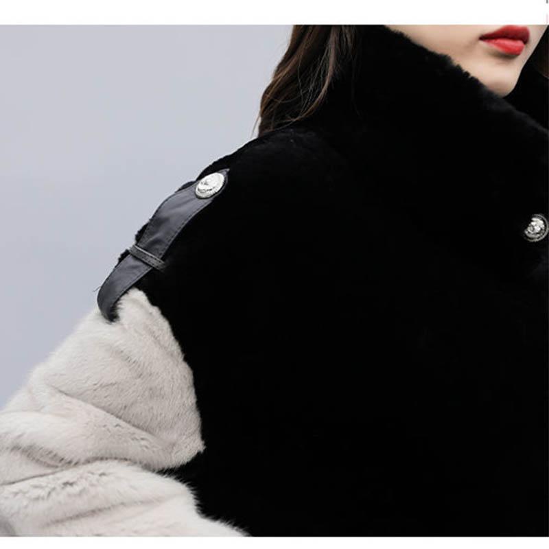 Women's Fur Coat Winter Plus Velvet Thickening Faux Fur Coat Women's Mid-length Fur All-in-one Fashion Coat