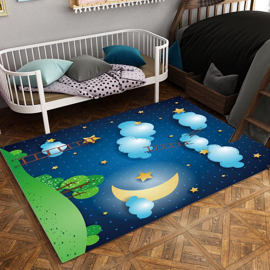 Cartoon Good Night Carpets Bedroom Kids Play Mat Soft Flannel Memory Foam Big Area Rugs Carpet