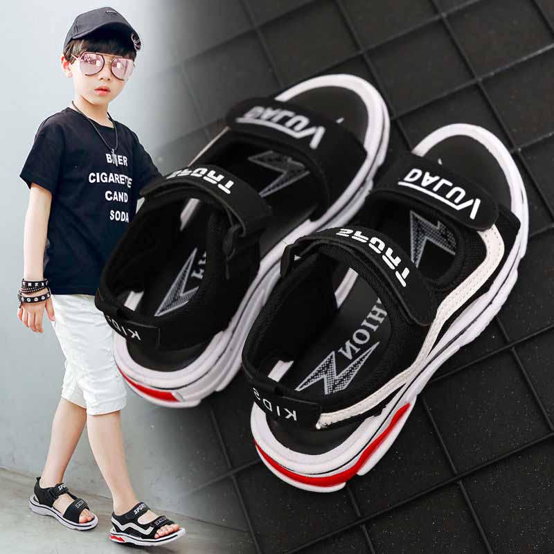 Size 26-37 Child Sneakers Beach Sandals Parents Kids Black Canvas Basketball Shoes Lightweight Running Shoes Comfortable Deodorant Skate Shoes