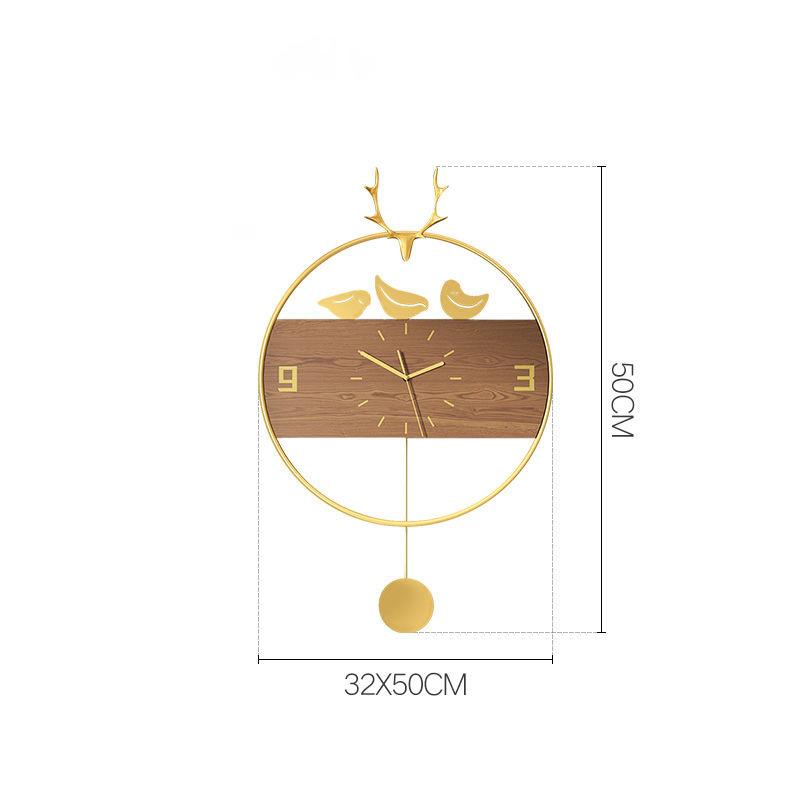 Nordic Deer Head Wall Clock Living Room Home Fashion Modern Minimalist Light Luxury Art Decoration Personality Creative Mute Clock