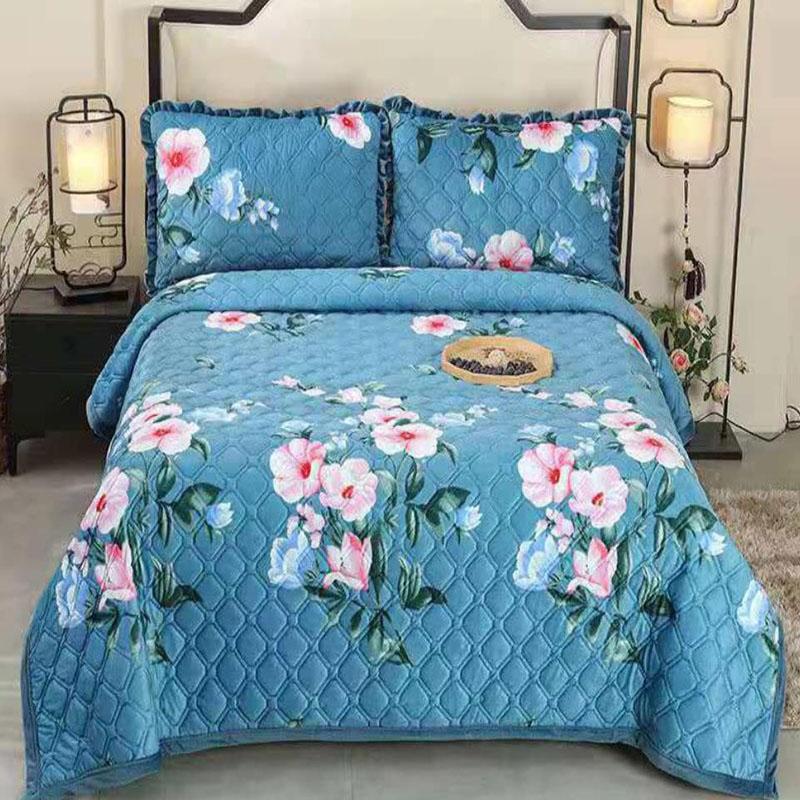 3pcs/set Three-piece Thick Crystal Velvet Bed Sheet Set  Winter Warmth Double-sided Short Velvet Blanket Pillowcases Three-piece Set