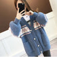 Fall/winter Fashion Top Mid-length Loose Warm Sweater Long Sleeve Knitted Casual Cardigan