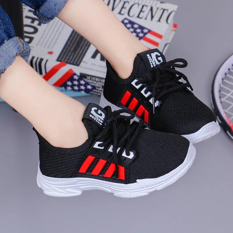 Fashionable Children Infant Kids Baby Girls Boys Solid Stretch Mesh Net Breathable Sport Run Sneakers Shoes