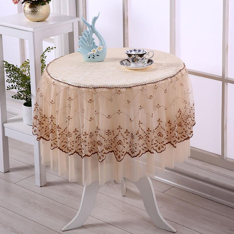 European-style Lace Round Table Cloth Household All-inclusive Round Coffee Table Cover Towel Cover Cloth Round Table Cloth Table Cover