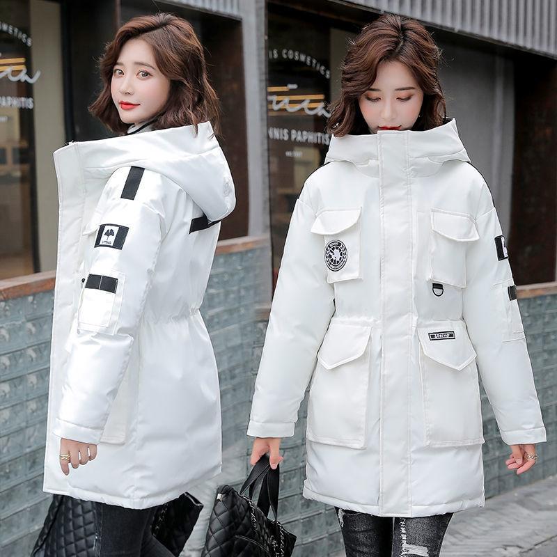 Women's Cotton-padded Jacket Loose Down Padded Jacket Tooling Winter Hooded Cotton-padded Jacket Women's Mid-length Thick Warm Jacket