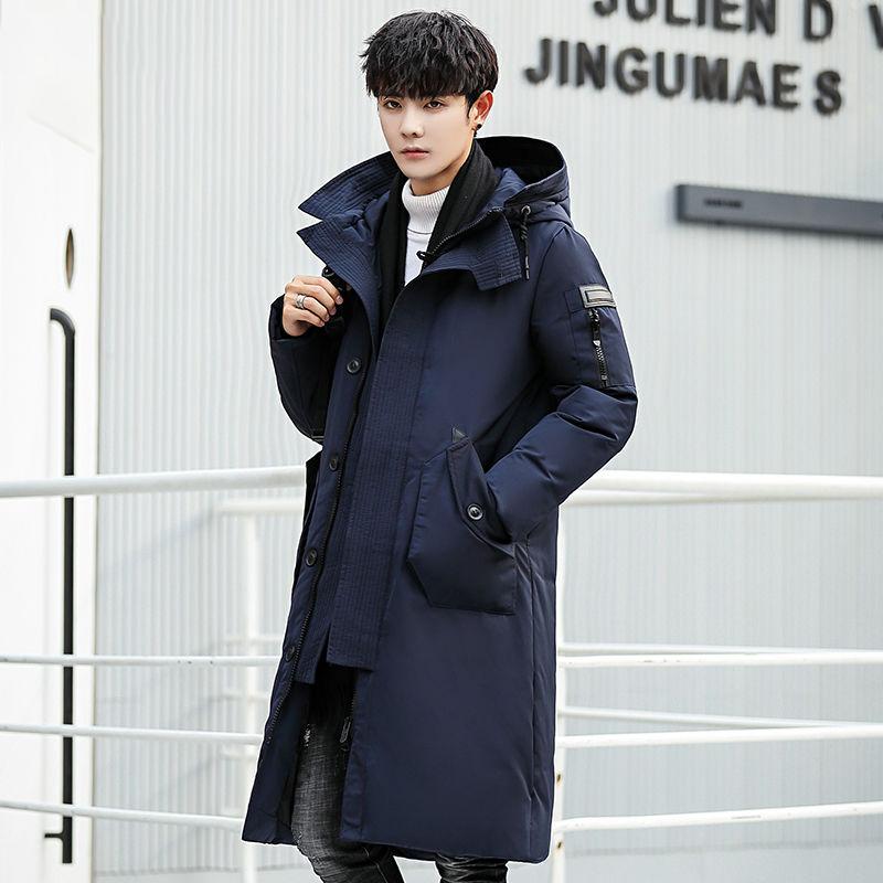 Men's Authentic Down Jacket Youth Korean Slim Coat Long Thickened Men's Wear