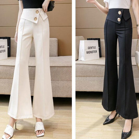 Big Flared Pants Ladies Spring and Summer Fashion All-match Trousers High Waist Wide Leg Trousers Thin Section