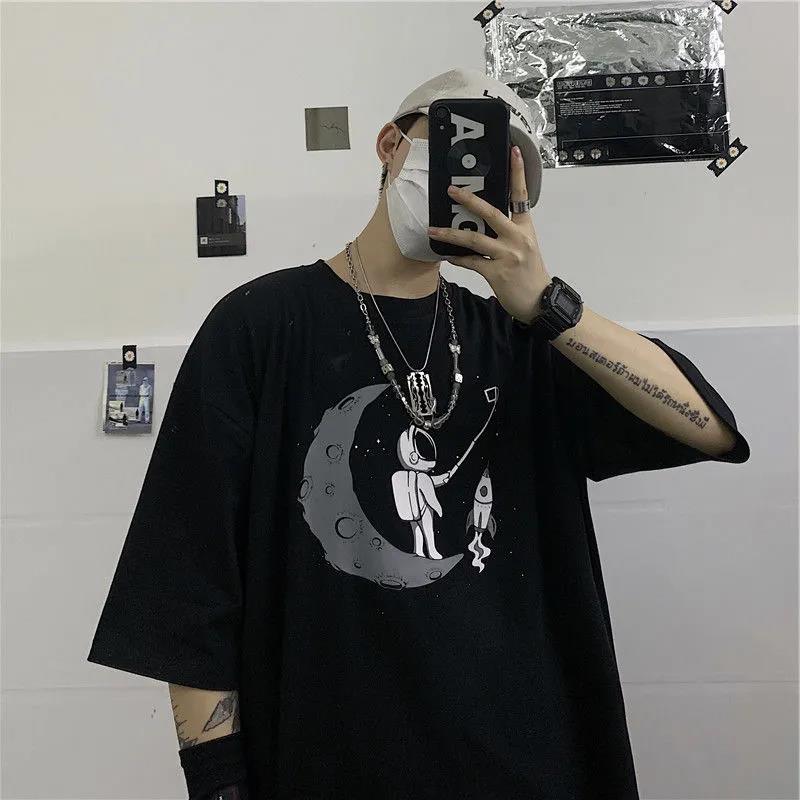 Short-sleeved T-shirt Men's Summer Large Size Trend Printing Half-sleeved Ins Student Loose Couple Top T-shirt