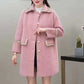 Women's Winter Elegant Mink Like Cashmere Loose Medium Length Overcoat Knitted Cardigan