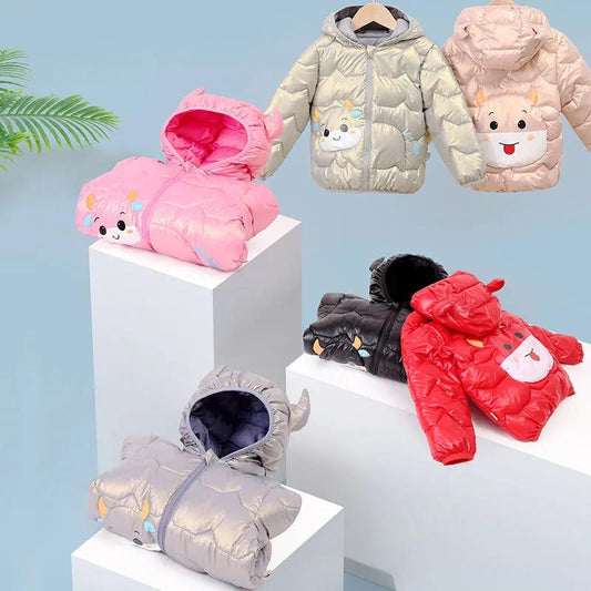 Children's Cotton-padded Clothes 2021 Autumn and Winter New Fashion Clothinng Unisex Baby Hooded Parka Boys Clothes Down Jacket