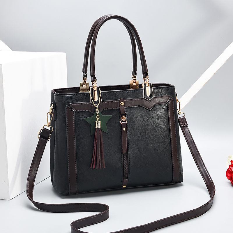 European and American Shoulder Handbag Trendy wild Patent leather bag Genuine Leather Woman bag