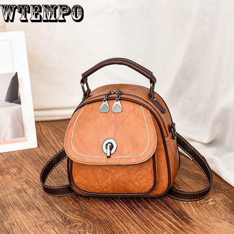 Women Backpack Leather School Bags for Teenager  Female Preppy Style Small Backpack