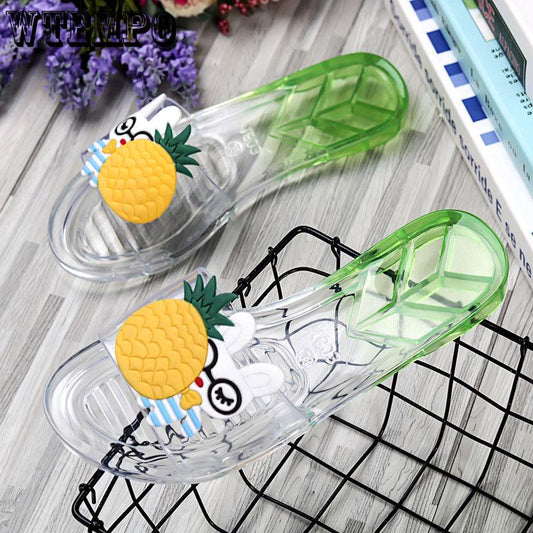 Fruit Parent-child Slippers Female Summer Beach Fashion Transparent Slippers Soft Bottom