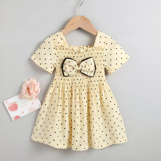 Girls Princess Dress Summer Children's Polka Dot Short-sleeved Skirt Summer Baby Foreign Style Children's Dress