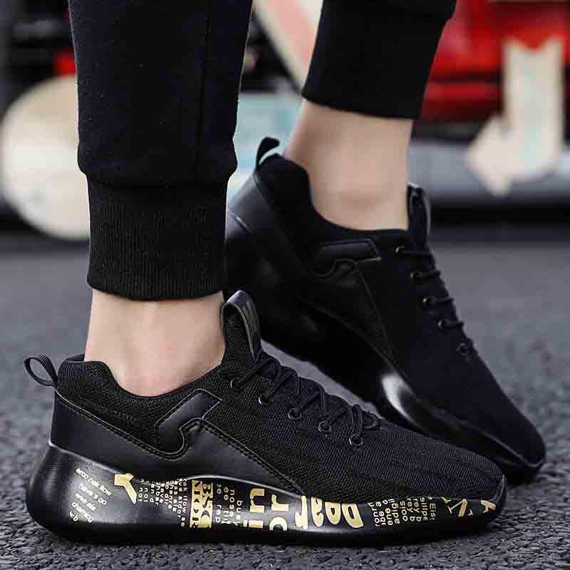 Plus Size 39-44 Fashion Summer Men Mesh Sneakers Low-top Running Basketball Shoes Outdoor Non-slip Shockproof Letter Shoes