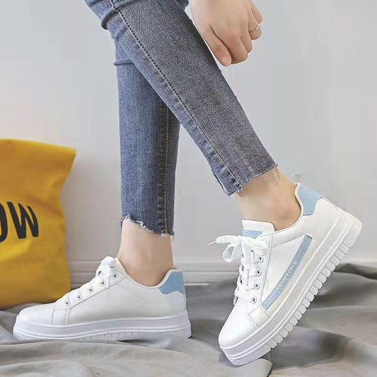 Women's Summer Flat Ins Board Shoes Casual Sports Shoes Korean Version All-match Small White Shoes Ladies Heightening Shoes Student Skate Shoes