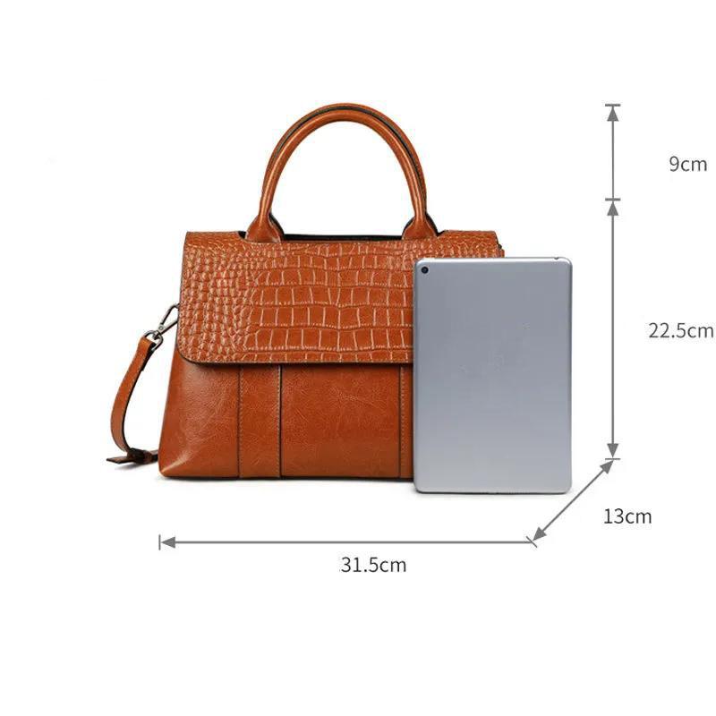 Women Luxury Top-Handle Bags PU Leather Handbags Large Capacity Personality European Style Crossbody Bag