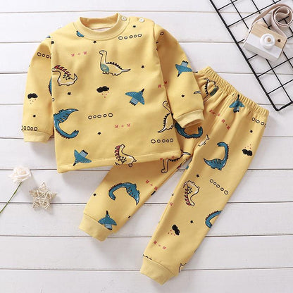 Children's Thermal Underwear Suit Baby Fleece Autumn Clothes Long Pants Boys Thermal Clothes Girls Pajamas Baby Clothes Winter