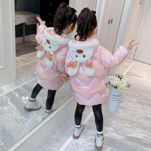 Winter Children's Thicker Girls' Cotton-padded Jackets, Large Children's Girls' Cotton-padded Jackets, Mid-length Jackets