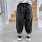 Boys Jeans All-match Casual Pants Children's Pants Trousers Spring and Autumn Casual Pants Loose Printed Jeans