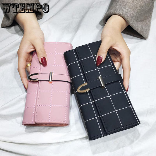 Luxury  Women Wallets Matte Leather Wallet Women Coin Purse Wallet Card Holder Wristlet Money Bag