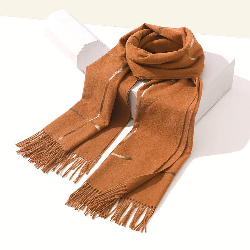 Cashmere Scarf Pink Wool Scarves for Women Winter Warm Female Fashion Lady Shawls