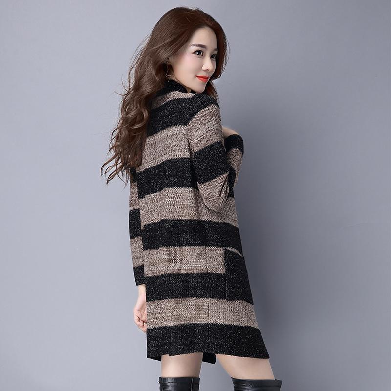 Wild Jacket Coat Knitted Cardigan Sweater Women's Mid-length Loose Sweater Coat Thickened