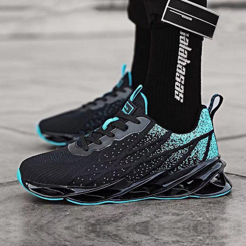 Men's Shock-absorbing Sneakers Spring and Summer Blade Soft Sole Comfortable Casual Shoes Running Shoes Mesh Breathable Sports Shoes