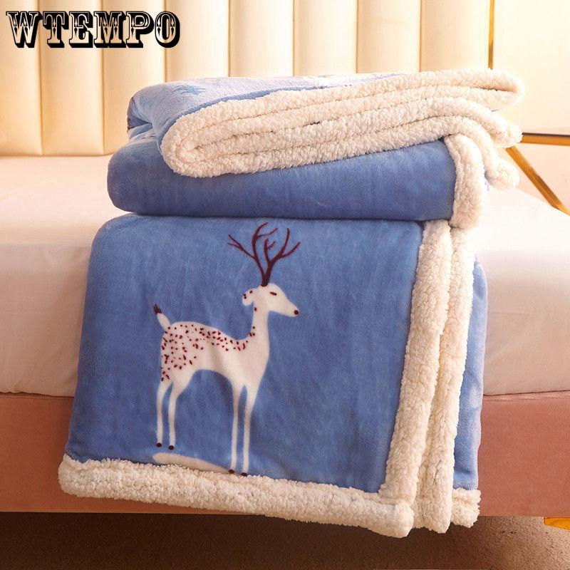 Winter Thick Double Layer Lamb Wool Multifunctional Blanket Duvet Cover Blanket Single Sheet Flannel Duvet Cover Warm Travel Blanket Zipper Bedspread