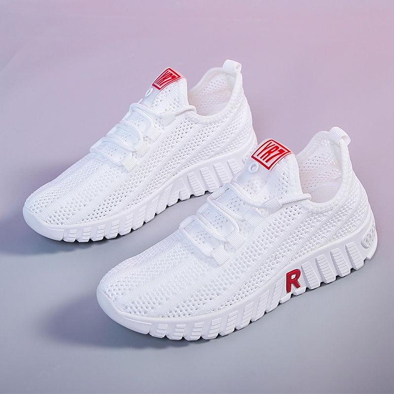 Cloth Shoes Women's Walking Shoes Soft Bottom Non-slip Mom Sneakers Breathable Net Shoes Fashion Casual Single Shoes