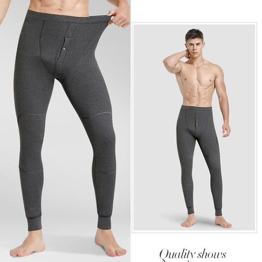 Men Winter Autumn Plus Velvet Thicken Thermal Underwear Tight Pants High Elasticity Wearable Comfortable Versatile Soft Lining Male Clothes Breathable