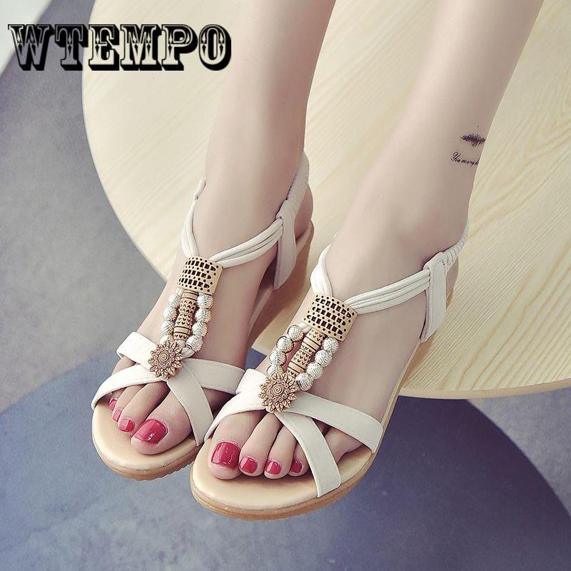 Women Fashion Comfortable Sandals Flat Shoes Summer Beach Roman Sandals