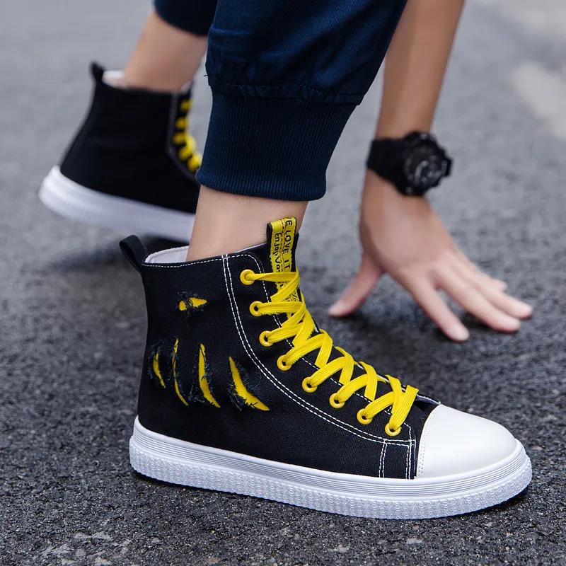 Summer Korean Men's Casual High-top Canvas Shoes All-match Trend Shoes Hip-hop Student Sneakers